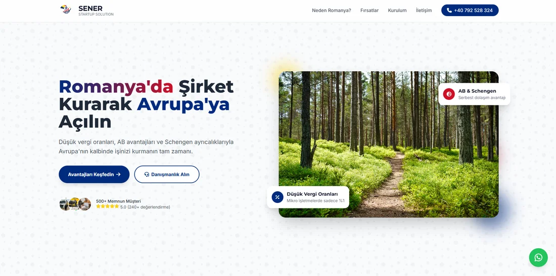 Sener Startup Solutions — Kurumsal web sitesi